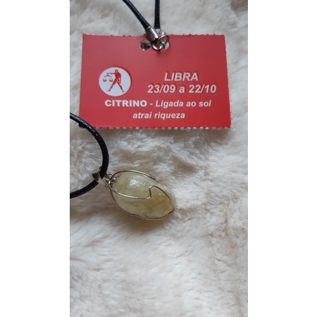 Colar Pedra Natural Signo Libra Citrino Shopee Brasil