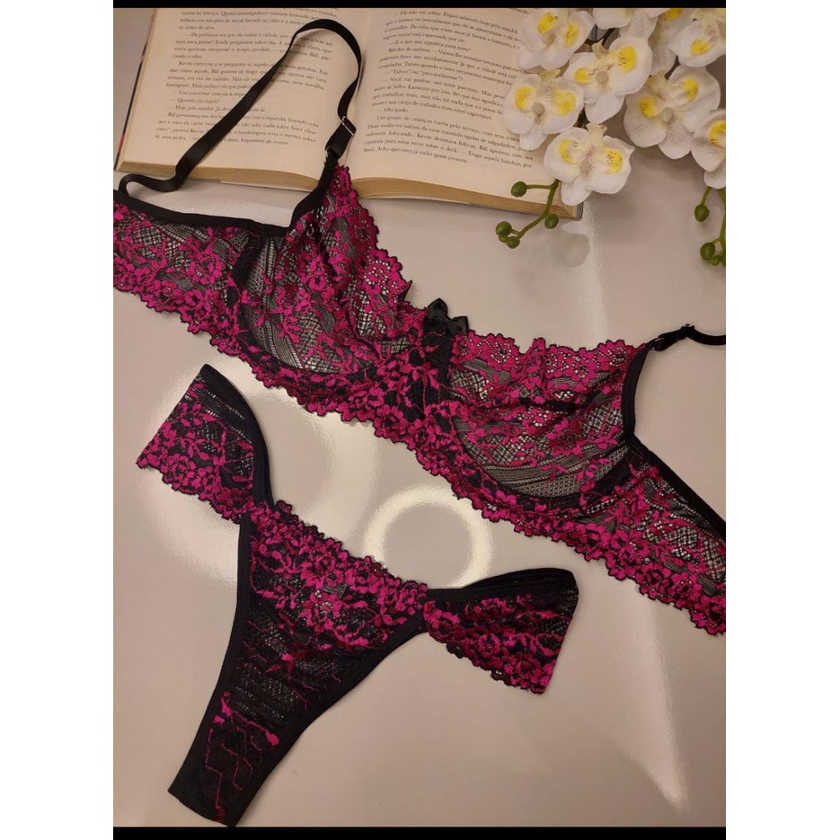 CONJUNTO DE LINGERIE SENSUAL RENDA TULE Shopee Brasil