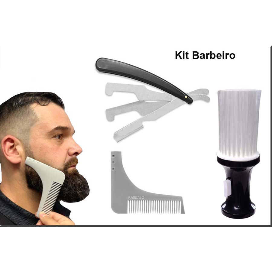 Kit Barbeiro Navalhete Espanador E Alinhador De Barba Artebellashop