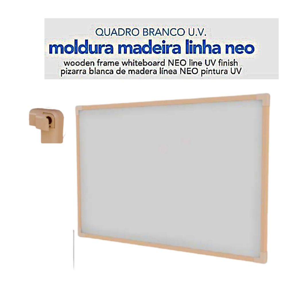 Quadro Branco Madeira Moldura De Madeira Neo Stalo Shopee Brasil