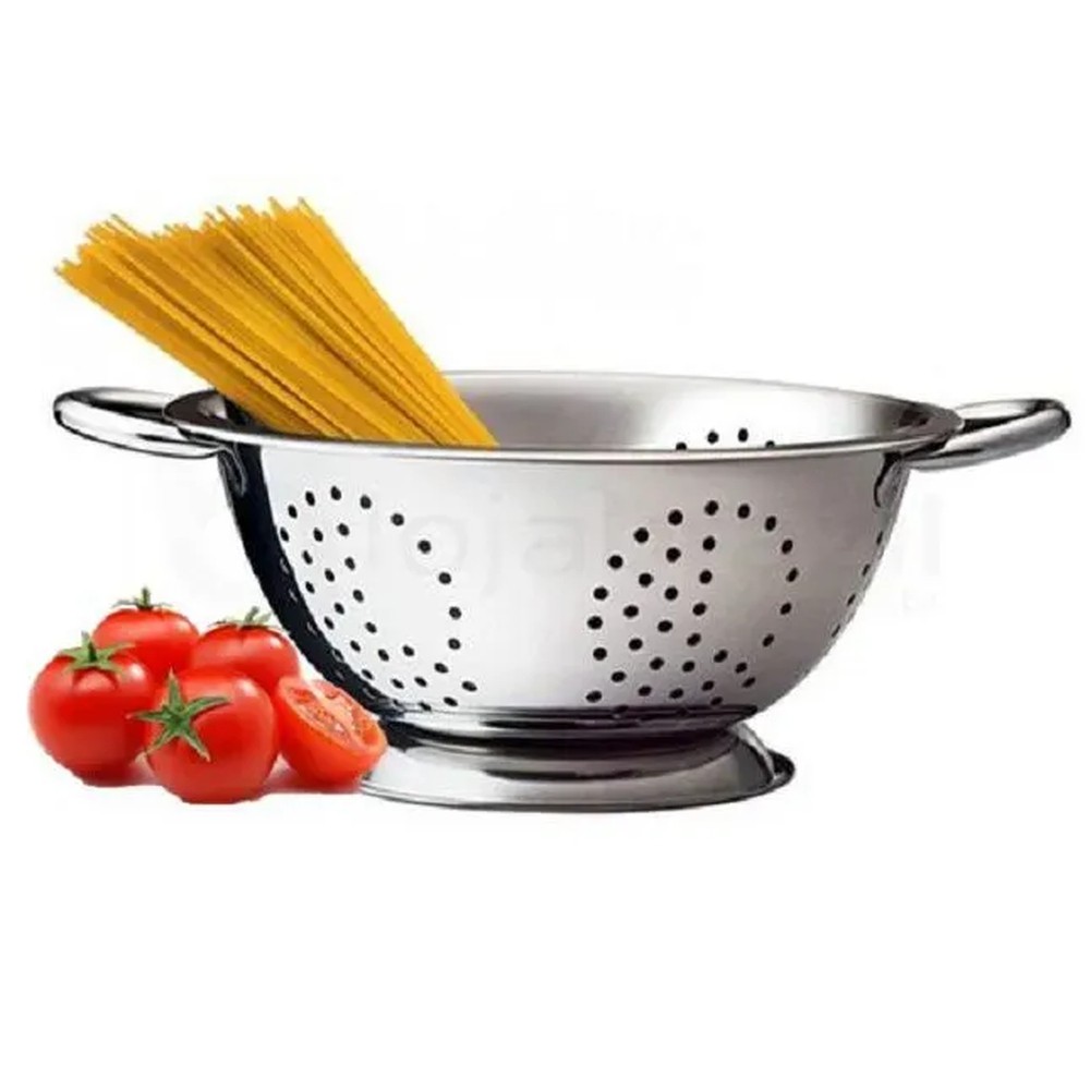 Escorredor De Arroz E Massas Macarrão Em Aço Inox Alça 24cm Oferta