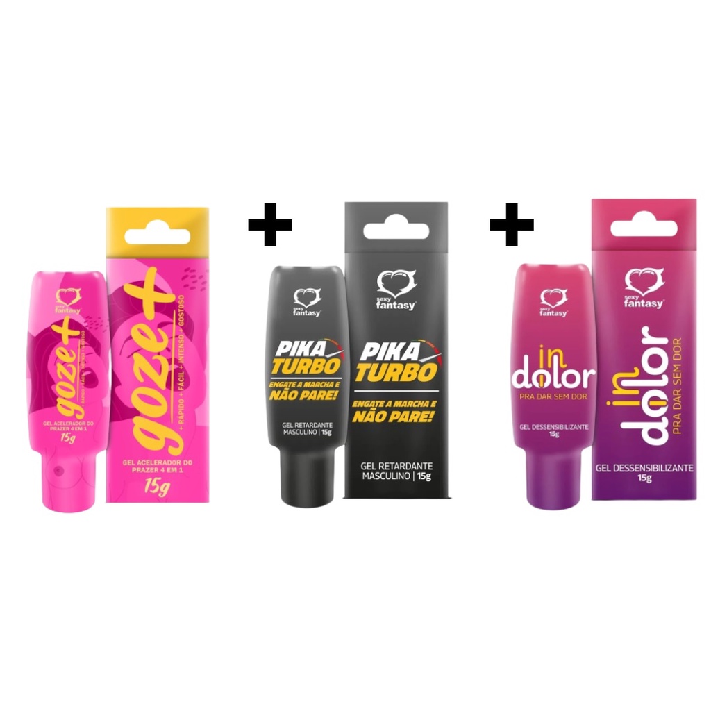 Kit Gel Excitante Goze Gel Retardante Pika Turbo Gel