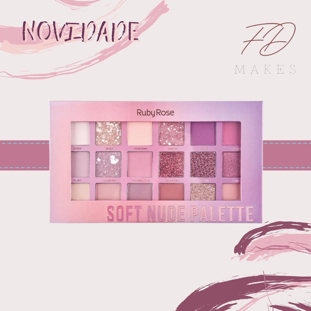 Paleta De Sombras Soft Nude Palette Linha Feels Ruby Rose Shopee Brasil