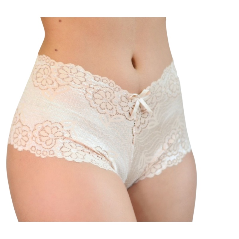 Calcinha Em Renda Calesson Feminino Lingerie Shortinho Cale On Sortida