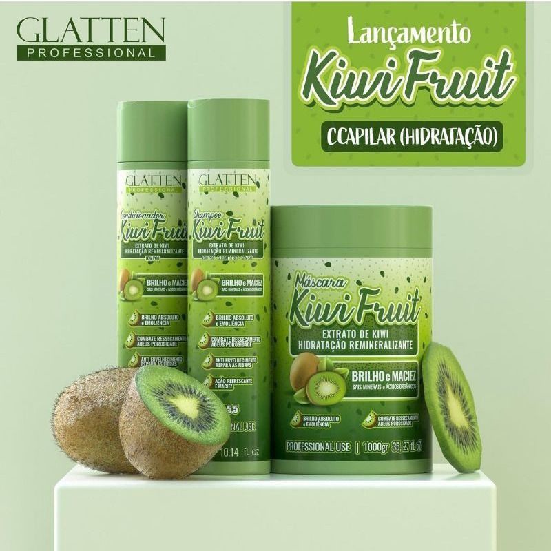 Kit Kiwi Glatten Shampoo Condicionador e Máscara Shopee Brasil