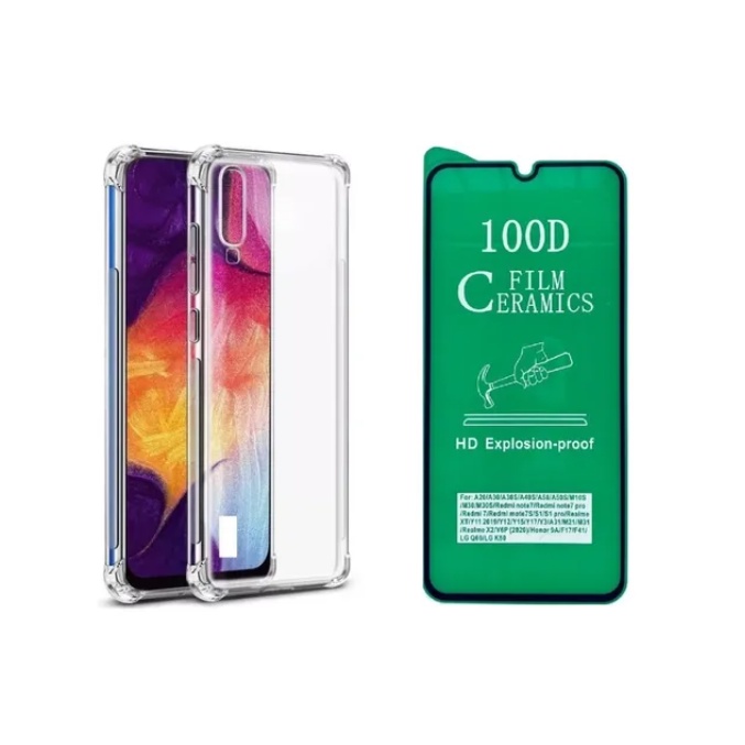 Para Galaxy A50 1 Capa Protetora 1 Pelicula De Ceramica 9d