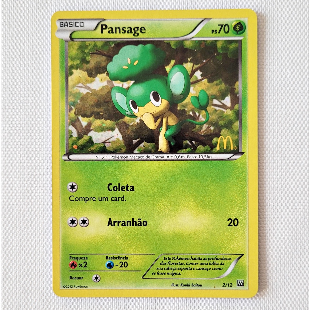 Carta Antiga Pokemon Pansage Holo Promo Mc Donalds Original Card