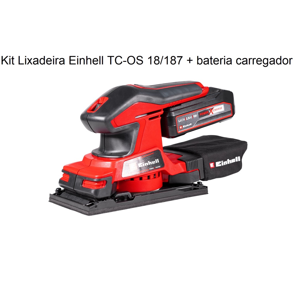 Kit Lixadeira Orbital Bat Einhell Tc Os 18 187 Li Bateria Shopee Brasil