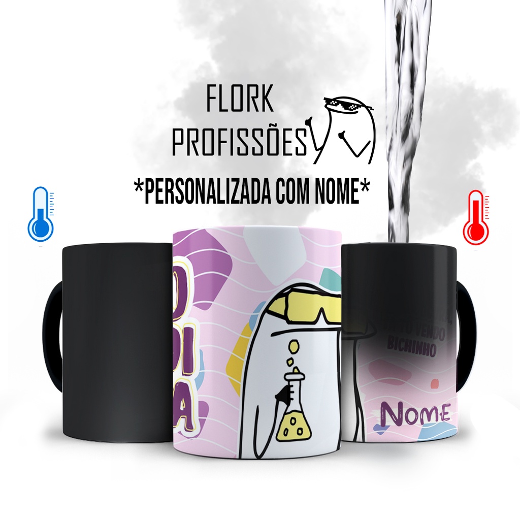 Caneca Mágica Flork Profissão Biomedicina Nome Shopee Brasil