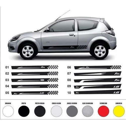 Acessorios Kit Adesivos Faixa Lateral Ford Ka G Shopee