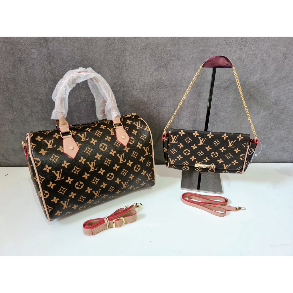 Kit Bolsa Feminina Baú e clouth LV Promoçao Shopee Brasil