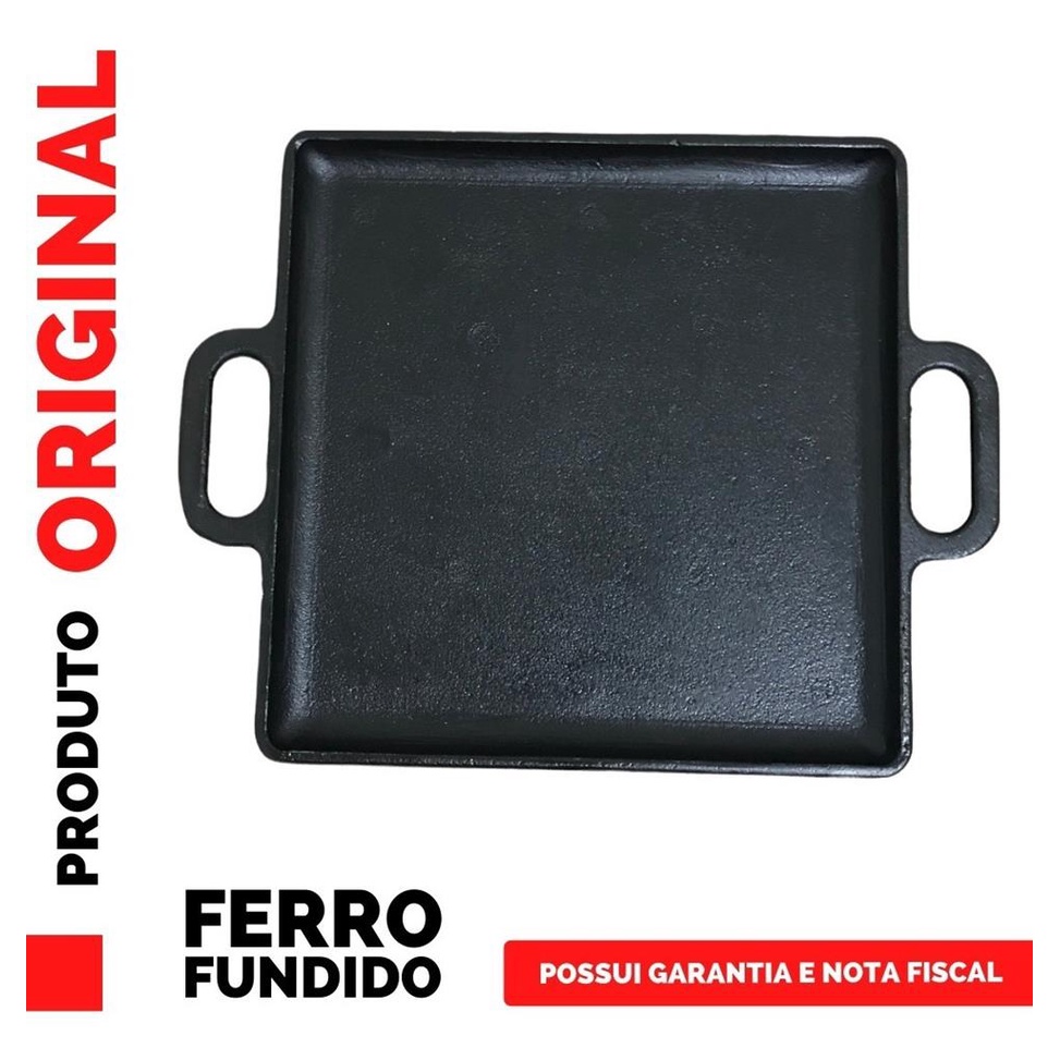 Chapa Bifeteira Ferro Quadrada Lisa Para Servir Porcao Shopee Brasil