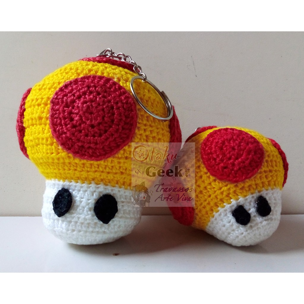 Chaveiro Cogumelo Super Mário Amigurumi Shopee Brasil