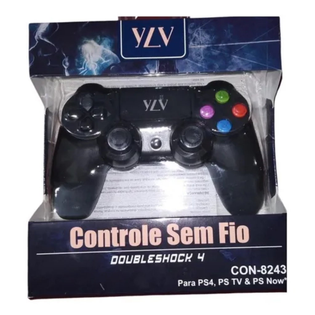 Controle Joystick Ps Sem Fio Preto Ylv Con Shopee Brasil