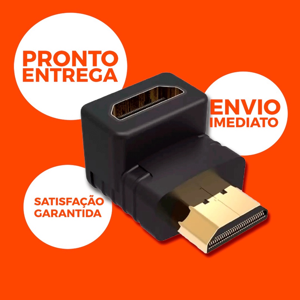 Adaptador Hdmi 90 Grau Curva Em L Macho X Fêmea Tv Smartv Shopee Brasil