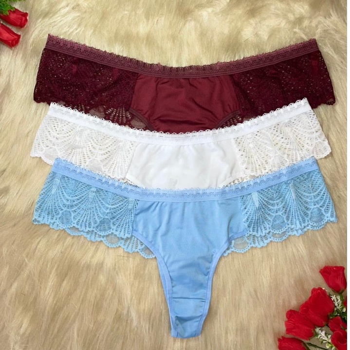 Calcinha Fio Sexy Plus Size Renda Isa Lingerie Moda Íntima Feminina