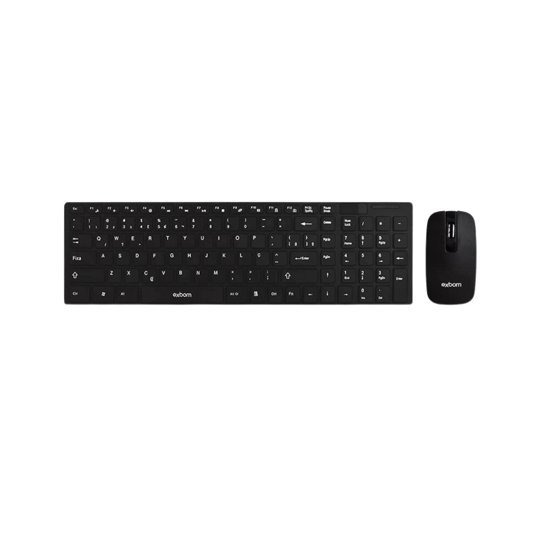 Teclado E Mouse Sem Fio Branco Kit Home Office Bk S Exbom Shopee