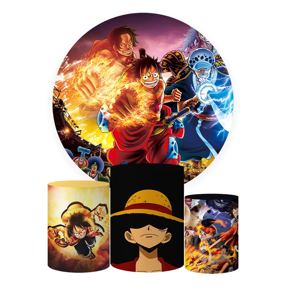 Trio Capa Cilindro Painel Tema One Piece Veste F Cil Shopee Brasil