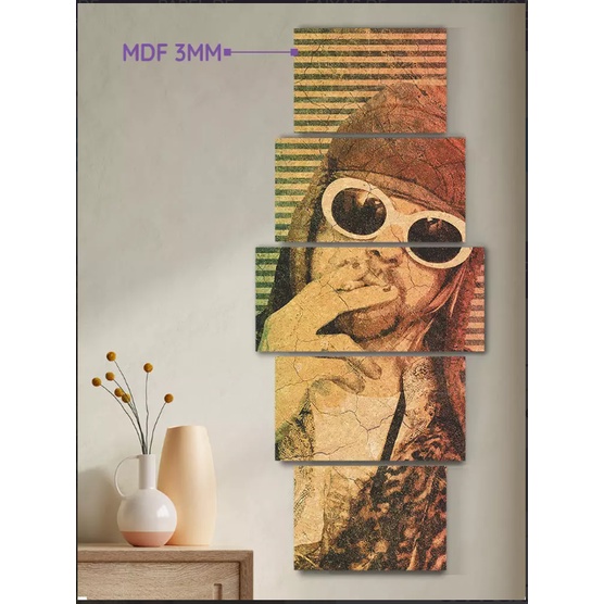 Quadros Decorativos Mosaico Vertical Kurt Cobain Nirvana Shopee Brasil