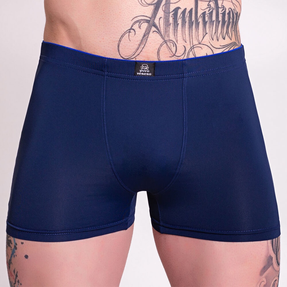 Cueca Microfibra De Poliamida Lisa Puro Veneno Azul Marinho Shopee