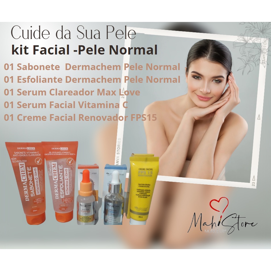 Kit Pele Normal Sabonete Dermachem Esfoliante Dermachem