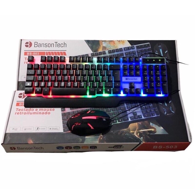 Kit Teclado Mouse Gamer Banson Techc Bs Iluminado Usb Shopee Brasil