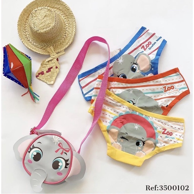 Kit Calcinhas Infantil Bolsa Diamantes Lingerie Shopee Brasil