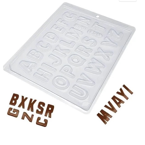 Kit Formas Simples Para Chocolate Alfabeto Pequeno Bwb C D