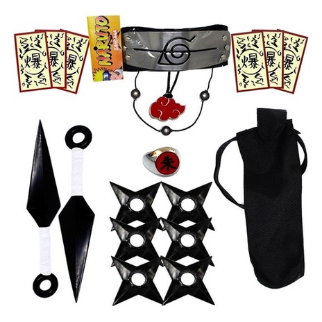 Kit Ninja Naruto Kunai Naruto Shuriken Bandana Folha Renegada Itachi