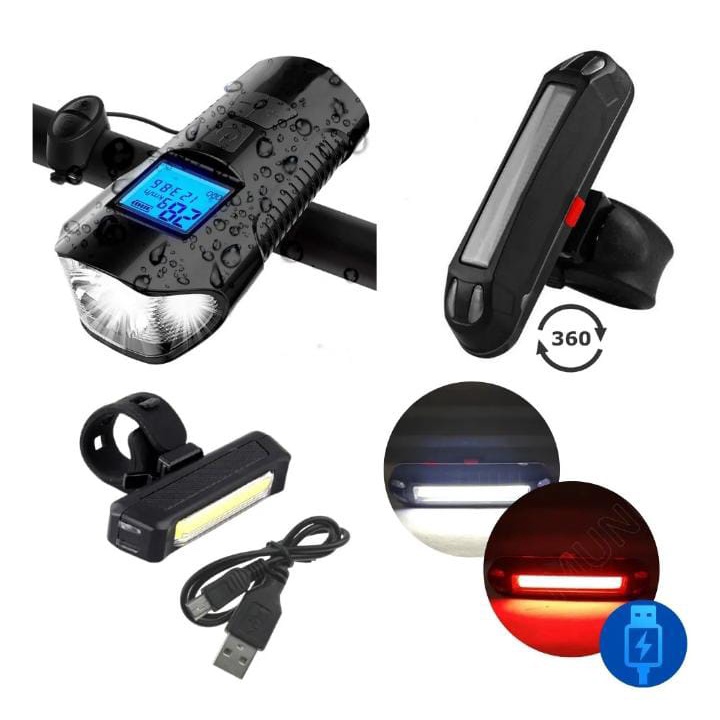 Kit Farol Bike Veloc Metro Buzina Led Traseiro Cores Shopee