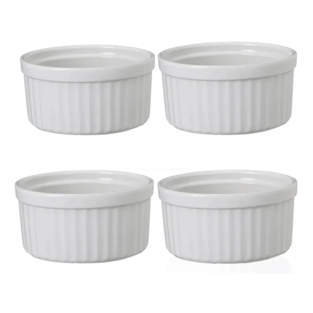 Kit 4 Ramekin Grande 275ml Porcelana Gourmet Food Shopee Brasil