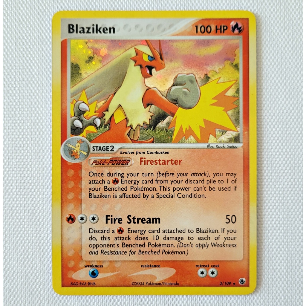 Carta Antiga Pokemon Blaziken 3 109 Holo Rare Ex Ruby Sapphire