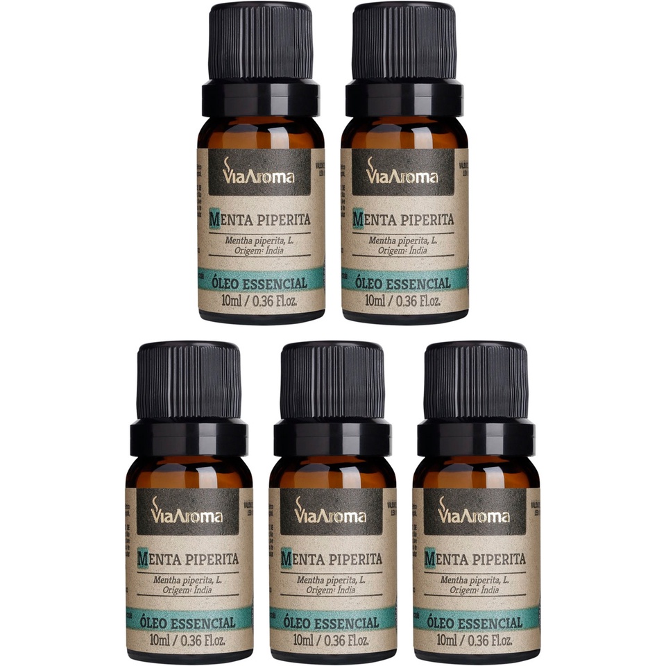 5 Óleo Essencial Via Aroma 10ml Menta Piperita Shopee Brasil