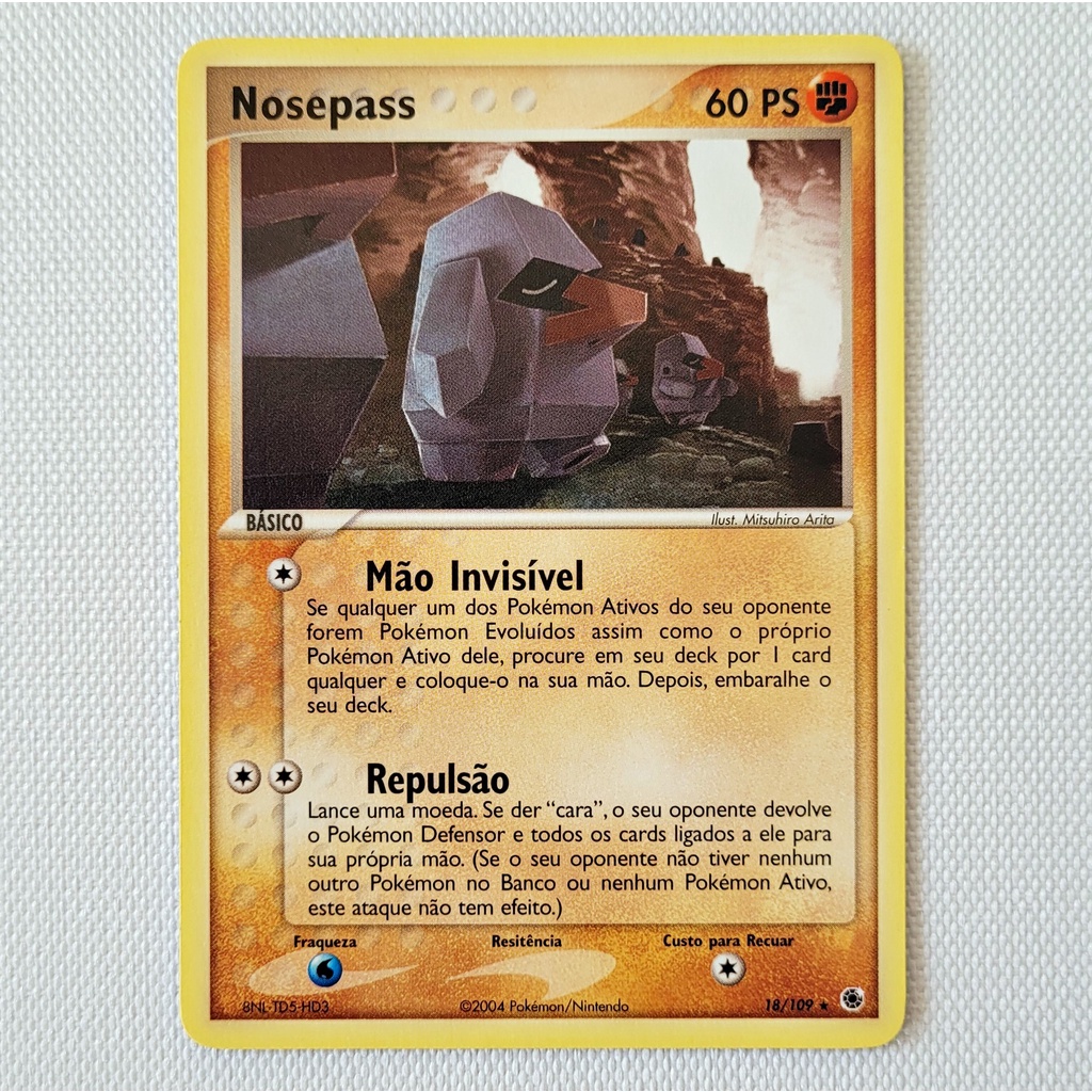 Carta Antiga Pokemon Nosepass Rare Ex Ruby Sapphire Original