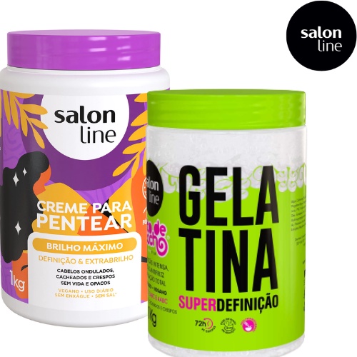 Kit Salon Line Creme de Pentear Brilho Máximo Gelatina Super