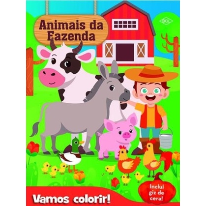 Livro Vamos Colorir Animais Da Fazenda Shopee Brasil