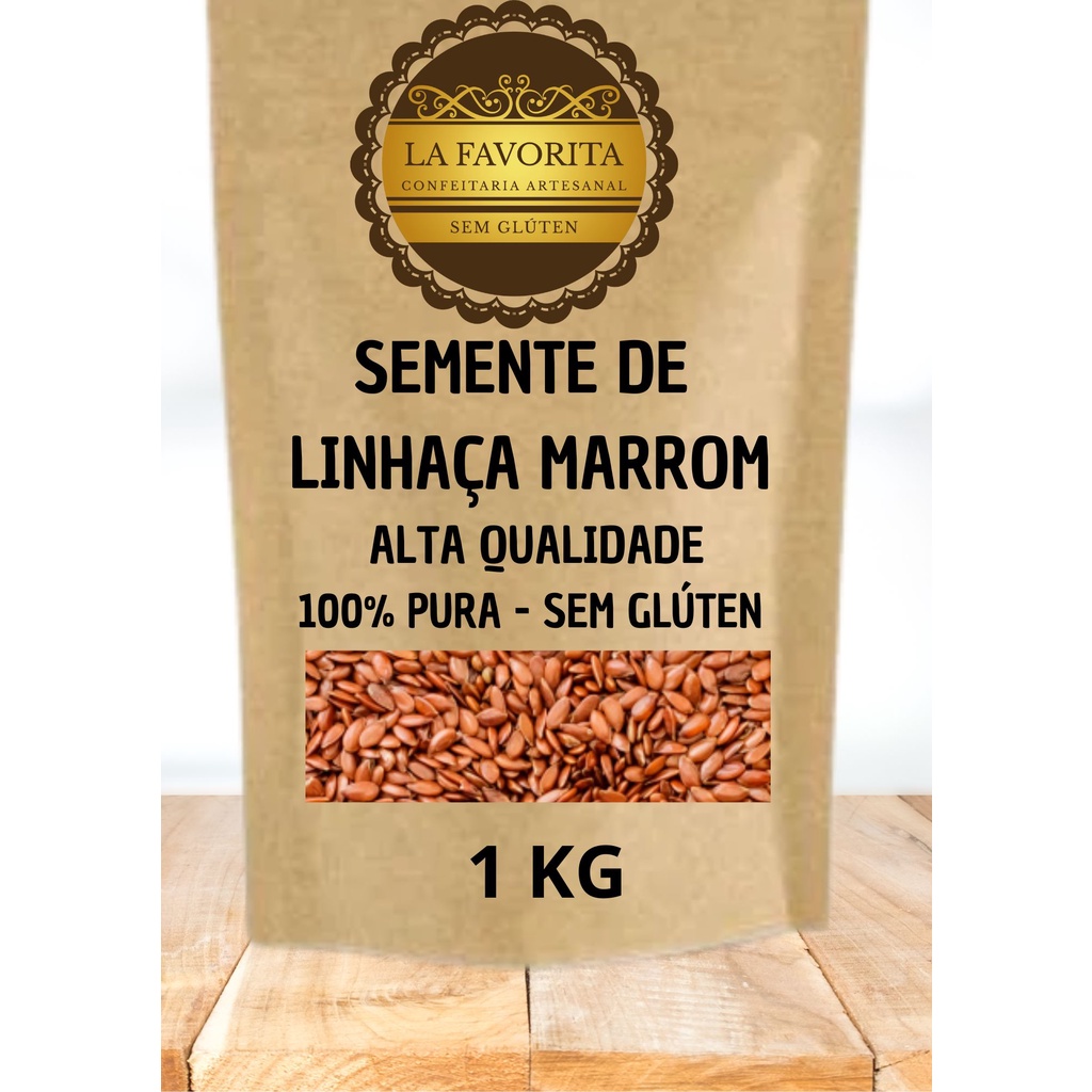 Semente de Linhaça Marrom 1 KG Sem Glúten Alta Qualidade 100 Pura