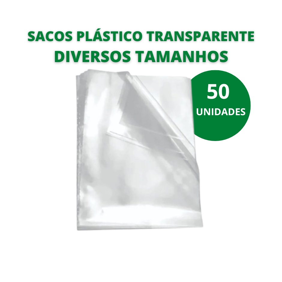 50 UNIDADES SACOS PLASTICOS TRANSPARENTE PE POLIETILENO DIVERSOS