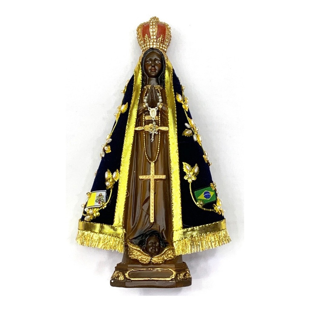 Imagem Nossa Senhora Aparecida 30 Cm Manto Bordado Shopee Brasil