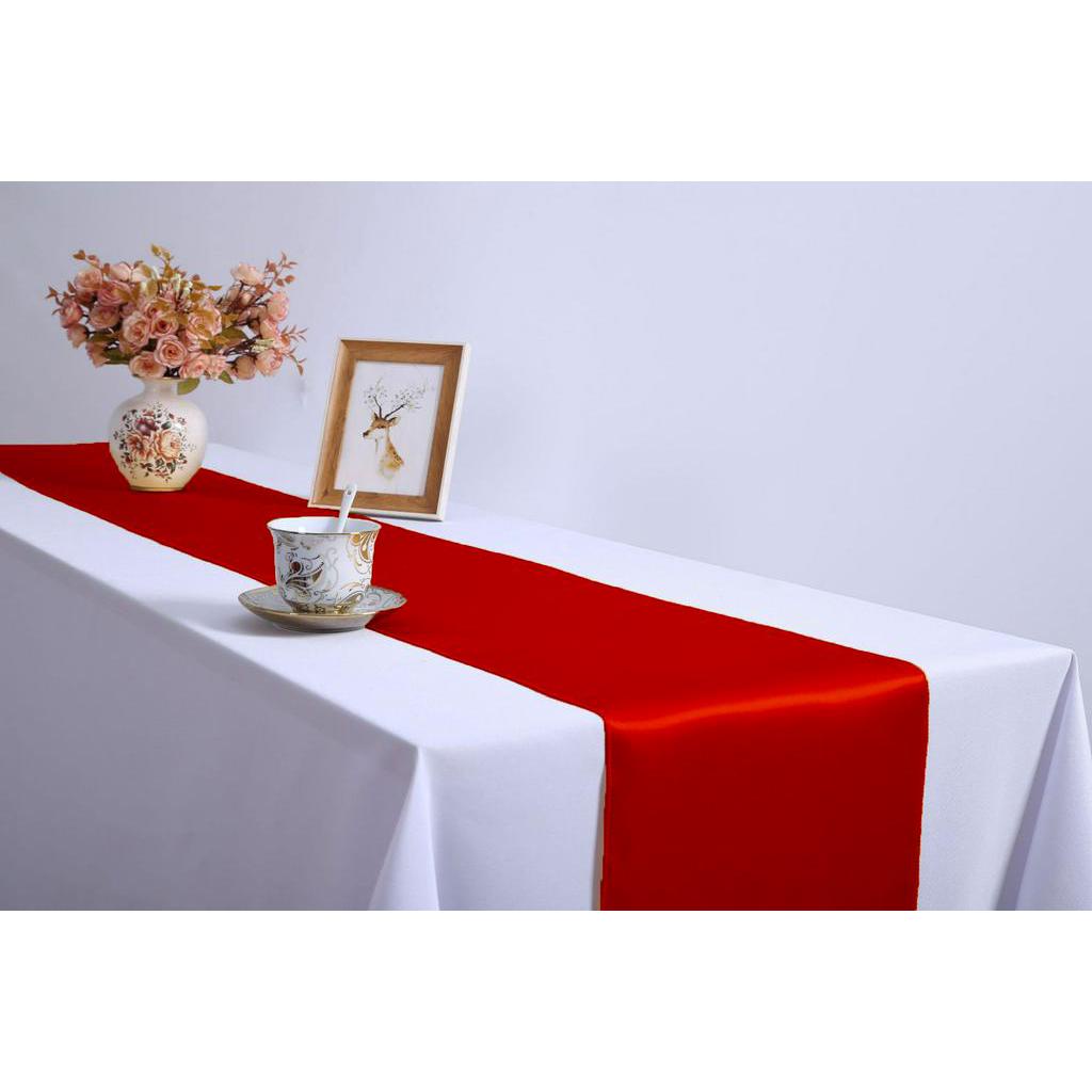 Caminho Trilho De Mesa Tecido Cetim Seda Vermelho X Shopee Brasil