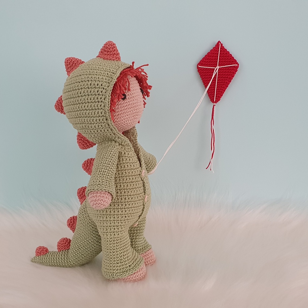 Menino Dinossauro Amigurumi Crochê Decoração Amigurumis Shopee Brasil