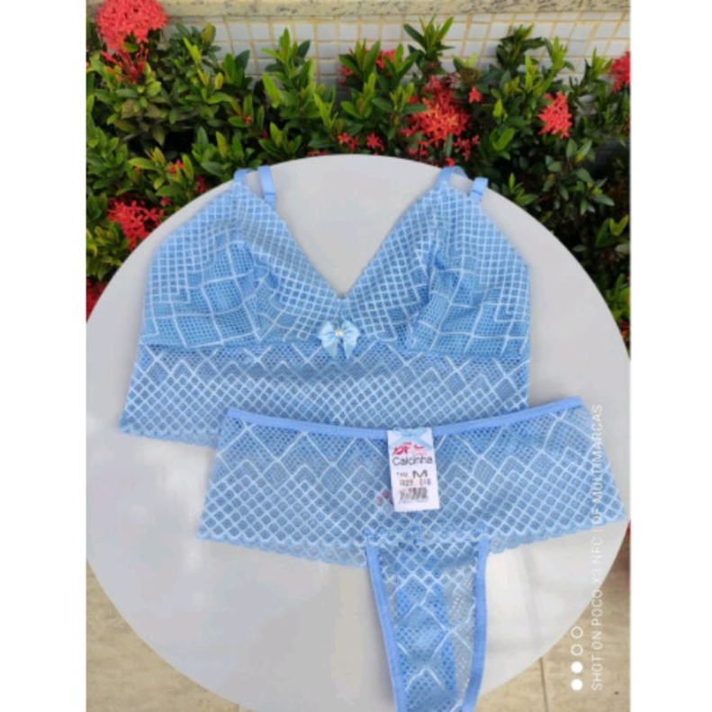 CONJUNTO SEM BOJO DE RENDA LINGERIE SEXY REVENDA PROMOÇÃO Shopee Brasil