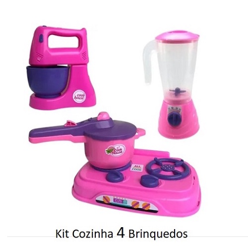 Kit Cozinha De Brinquedo Completa Batedeira Fog O Liquidificador E