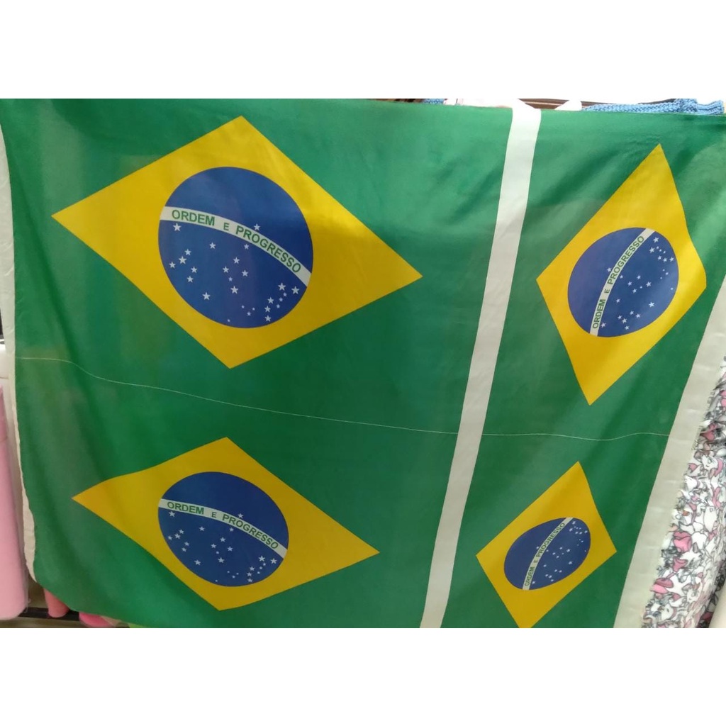 Kit C Unid Bandeira Brasil Tecido Bember Bandeira Sem Bainha