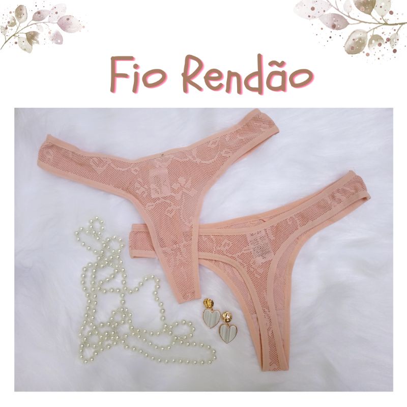 Calcinha Tanga Fio Dental Rendão Super confortável e Sensual Lingerie