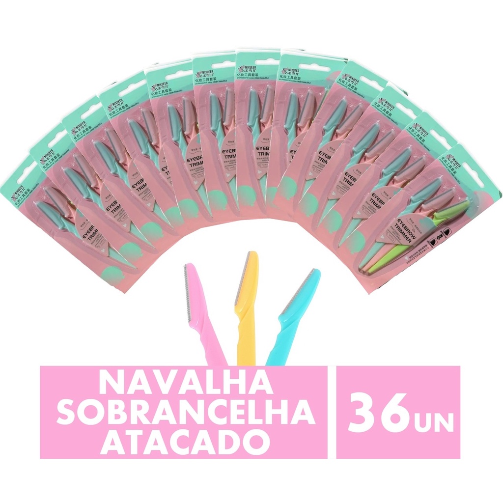 Kit Navalha De Sobrancelha Laminas Depila O Rosto Feminino