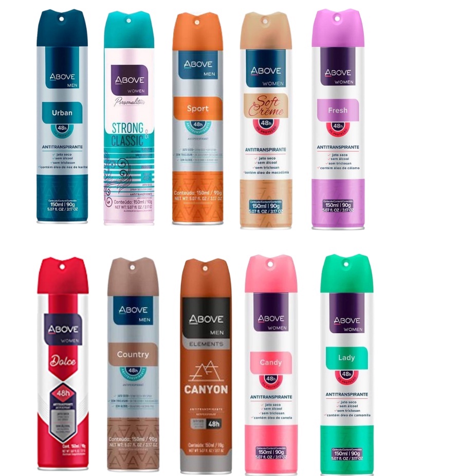 Desodorante Aerosol Above 150 ML Masculino E Feminino Shopee Brasil