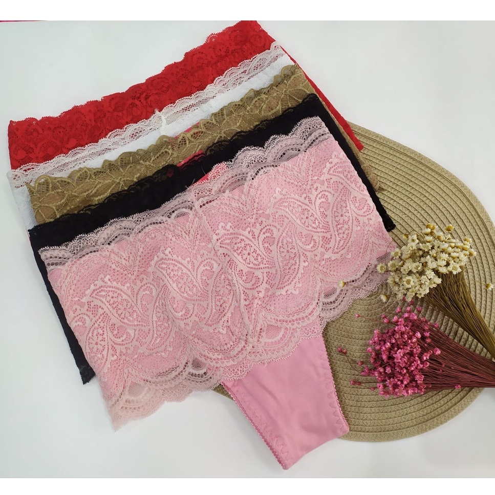 Kit 6 Calcinhas Cintas Rendada Cinta Aperta Barriga Modelo Blogueirinha Moda Feminina Lingerie