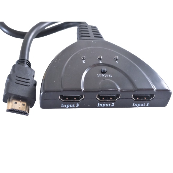 Chave Seletora Hdmi 3 Entradas Uma Saida Splitter Hub Chaveador