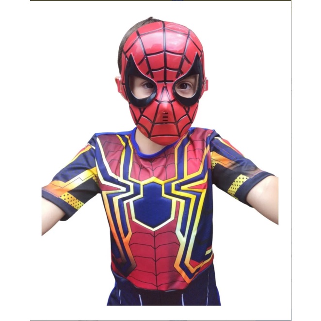 Fantasia Do Homem Aranha Roupa Infantil Mascara Fantasia Curta Do